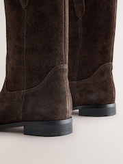 Chocolate Brown Suede Forever Comfort® Midi Pull On Boots - Image 4 of 5