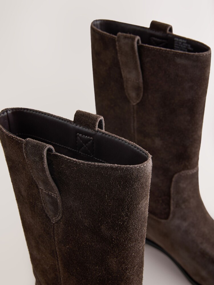 Chocolate Brown Suede Forever Comfort® Midi Pull On Boots - Image 5 of 5