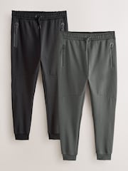 Black/Slate Grey Athleisure Cuffed Joggers 2 Pack - Image 1 of 6