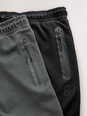 Black/Slate Grey Athleisure Cuffed Joggers 2 Pack - Image 4 of 6