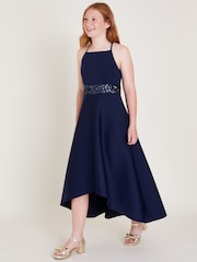 Monsoon Blue Strappy Sequin High Low Prom Dress - Image 1 of 4