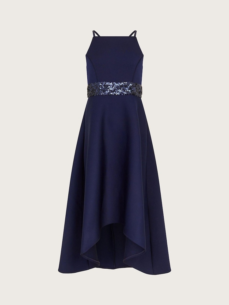Monsoon Blue Strappy Sequin High Low Prom Dress - Image 2 of 4