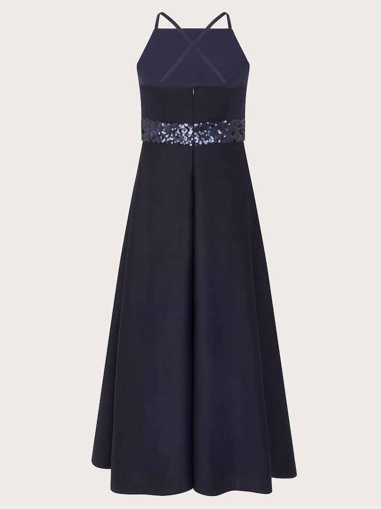 Monsoon Blue Strappy Sequin High Low Prom Dress - Image 3 of 4
