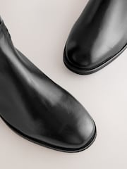 Black Leather Standard/Wide Fit Forever Comfort® Knee High Flat Rider Boots - Image 5 of 5