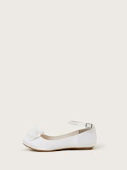 Monsoon Natural Flower Pearl Strap Ballet Flats - Image 1 of 3