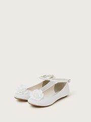 Monsoon Natural Flower Pearl Strap Ballet Flats - Image 2 of 3