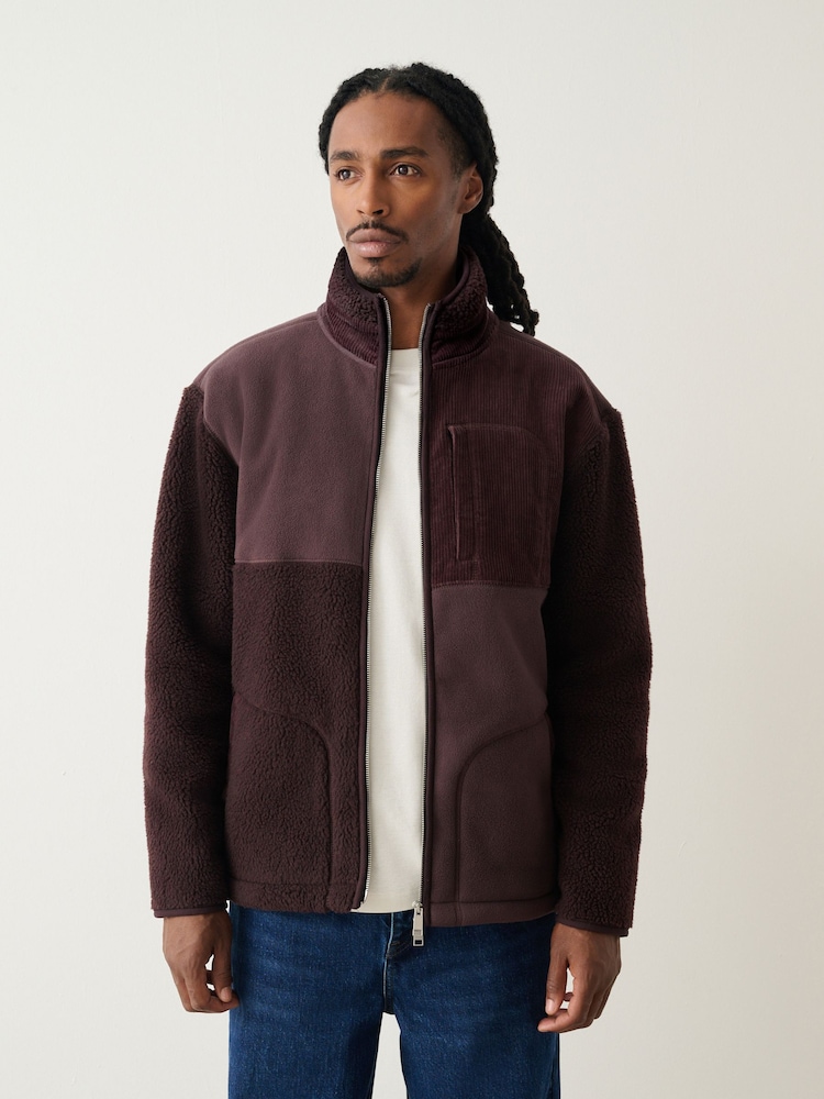 Sliv vijolična - Cord Block Fleece Zip Through Funnel - Slika 1 iz 6 Sliv vijolična - Cord Block Fleece Zip Through Funnel - Slika 1 iz 6