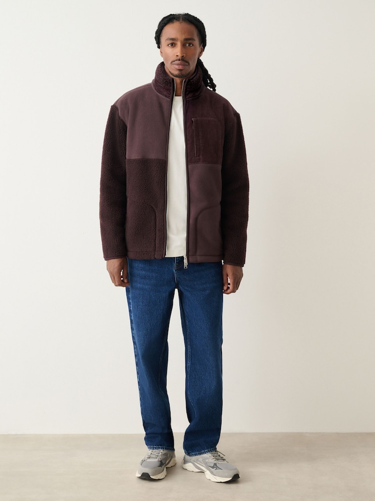 Sliv vijolična - Cord Block Fleece Zip Through Funnel - Slika 2 iz 6 Sliv vijolična - Cord Block Fleece Zip Through Funnel - Slika 2 iz 6