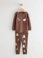 Teal/Ecru Animal Snuggle Pyjamas 3 Pack (9mths-8yrs) - Image 2 of 6