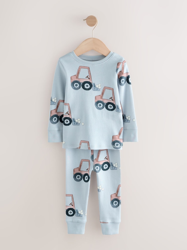 Blue/Ecru Transport Mini Snuggle Pyjamas 3 Pack (9mths-10yrs) - Image 2 of 7 Blue/Ecru Transport Mini Snuggle Pyjamas 3 Pack (9mths-10yrs) - Image 2 of 7