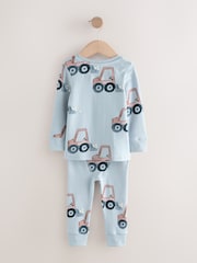 Blue/Ecru Transport Mini Snuggle Pyjamas 3 Pack (9mths-10yrs) - Image 3 of 7