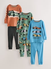 Blue/Green Snuggle Pyjamas 3 Pack (9mths-10yrs) - Image 1 of 7