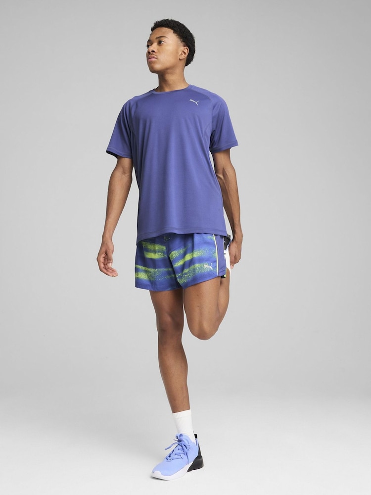 Puma Blue Mens VELOCITY Running T-Shirt - Image 1 of 4 Puma Blue Mens VELOCITY Running T-Shirt - Image 1 of 4