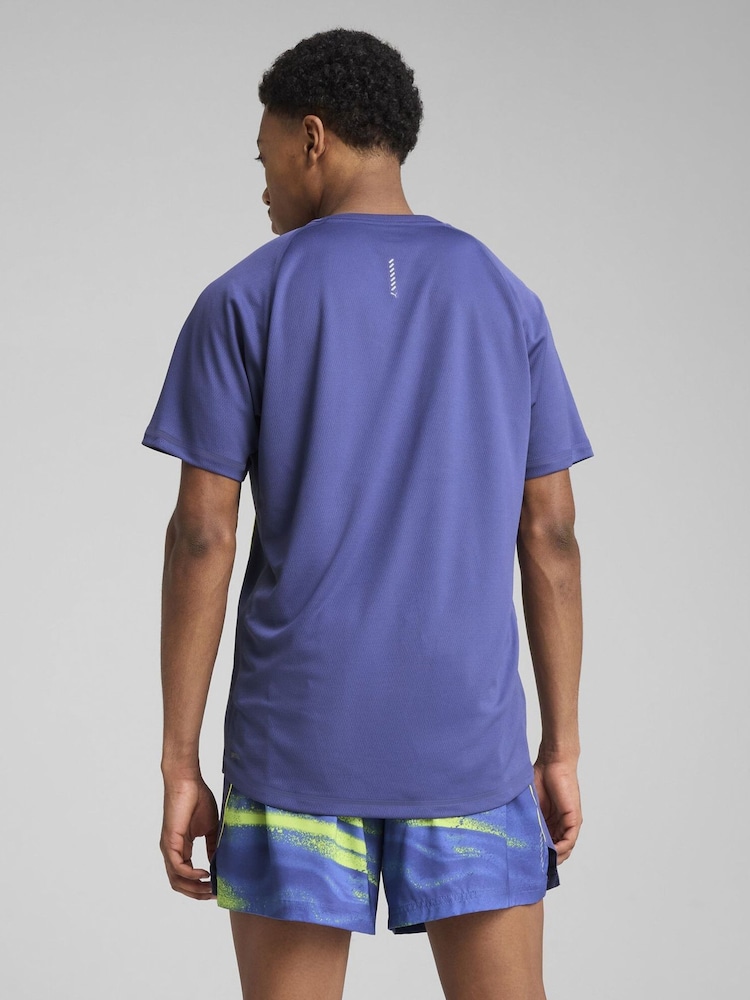 Puma Blue Mens VELOCITY Running T-Shirt - Image 2 of 4 Puma Blue Mens VELOCITY Running T-Shirt - Image 2 of 4