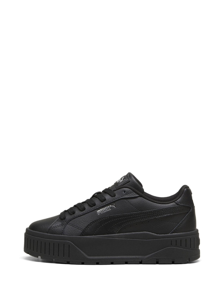 Puma Black Womens Kar II Leather Trainers - Image 2 of 6