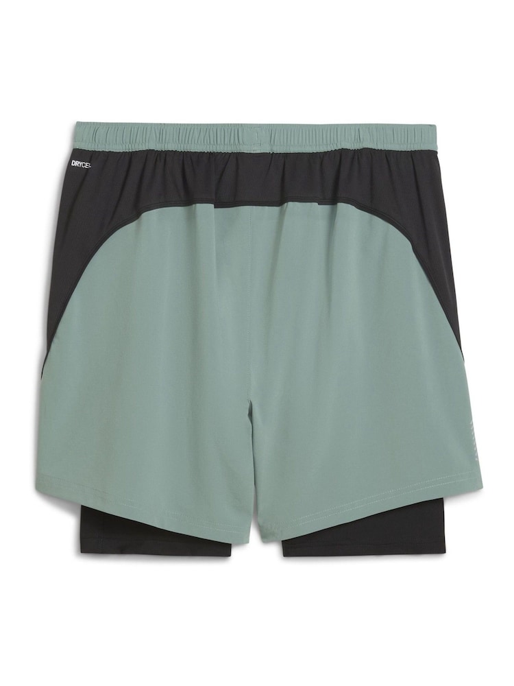 Puma Green Mens Velocity 2-in-1 Running Shorts - Image 2 of 2