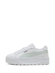 Puma Off White Womens Kar II Leather Trainers - Image 2 of 6