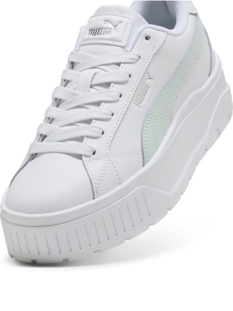 Puma Off White Womens Kar II Leather Trainers - Image 4 of 6
