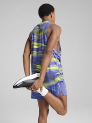 Puma Blue Mens VELOCITY All-Over Print Polyblend Tank Top - Image 2 of 4