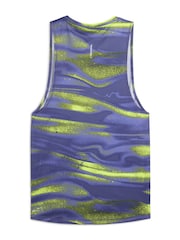 Puma Blue Mens VELOCITY All-Over Print Polyblend Tank Top - Image 3 of 4