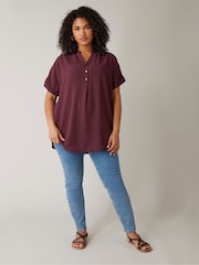 Evans Half Placket Short Sleeve Blouse - Image 3 of 5