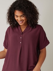 Evans Half Placket Short Sleeve Blouse - Image 4 of 5