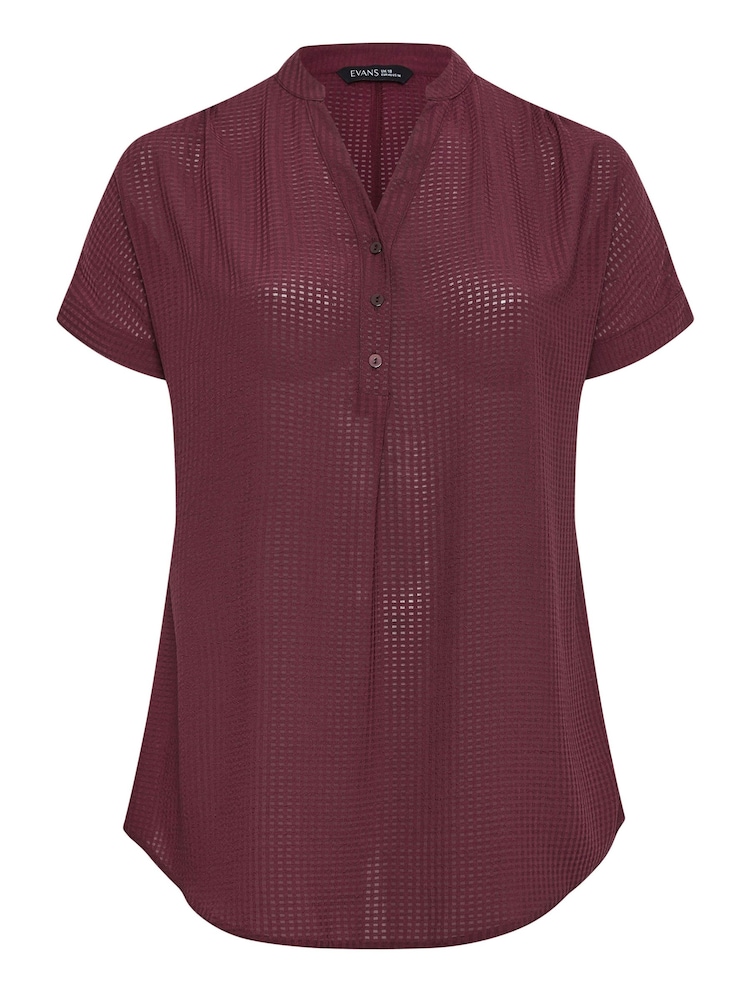 Evans Half Placket Short Sleeve Blouse - Image 5 of 5
