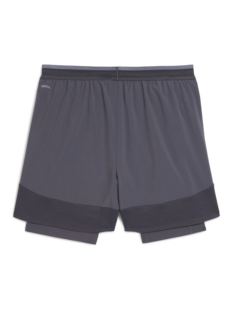 Puma Grey Mens Training Tech 2-In-1 Shorts - Image 6 of 6
