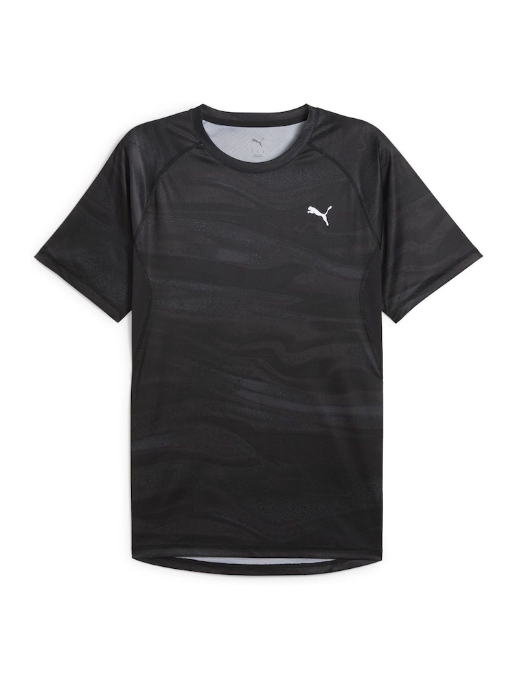 Puma Black Mens VELOCITY All-Over Print Running T-Shirt - Image 3 of 4