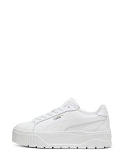Puma White Womens Kar II Leather Trainers - Image 3 of 7