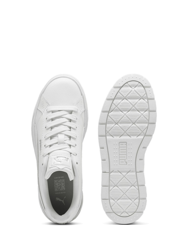 Puma White Womens Kar II Leather Trainers - Image 7 of 7