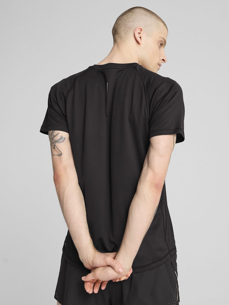 Puma Black Mens VELOCITY Running T-Shirt - Image 2 of 6 Puma Black Mens VELOCITY Running T-Shirt - Image 2 of 6