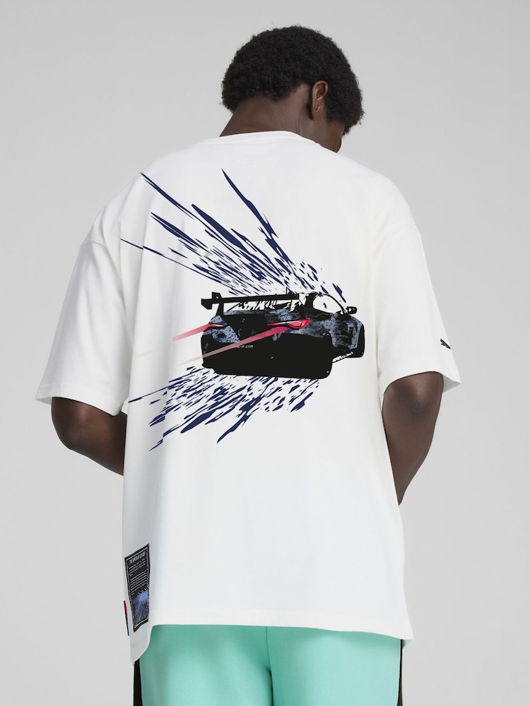 Puma White Mens BMW M Motorsport Colour Splash T-Shirt - Image 2 of 4