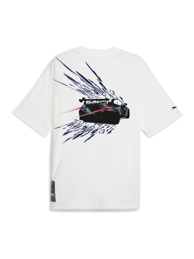 Puma White Mens BMW M Motorsport Colour Splash T-Shirt - Image 4 of 4