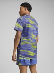 Синий - Puma Mens VELOCITY All-Over Print Running T-Shirt - Image 2 of 4