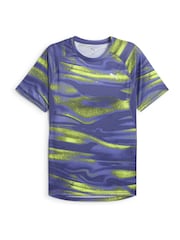 Синий - Puma Mens VELOCITY All-Over Print Running T-Shirt - Image 3 of 4