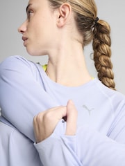 Puma Blue Womens Velocity Long Sleeve Running Sweat Top - Image 3 of 6