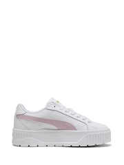 Puma White-Rose Womens Kar II Leather Trainers - Image 1 of 6
