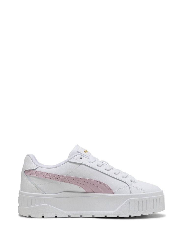Puma White-Rose Womens Kar II Leather Trainers - Image 1 of 6