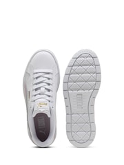 Puma White-Rose Womens Kar II Leather Trainers - Image 4 of 6