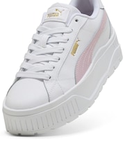 Puma White-Rose Womens Kar II Leather Trainers - Image 5 of 6
