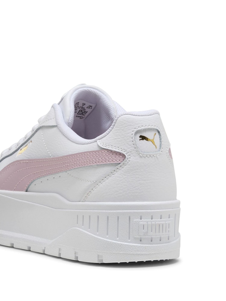Puma White-Rose Womens Kar II Leather Trainers - Image 6 of 6