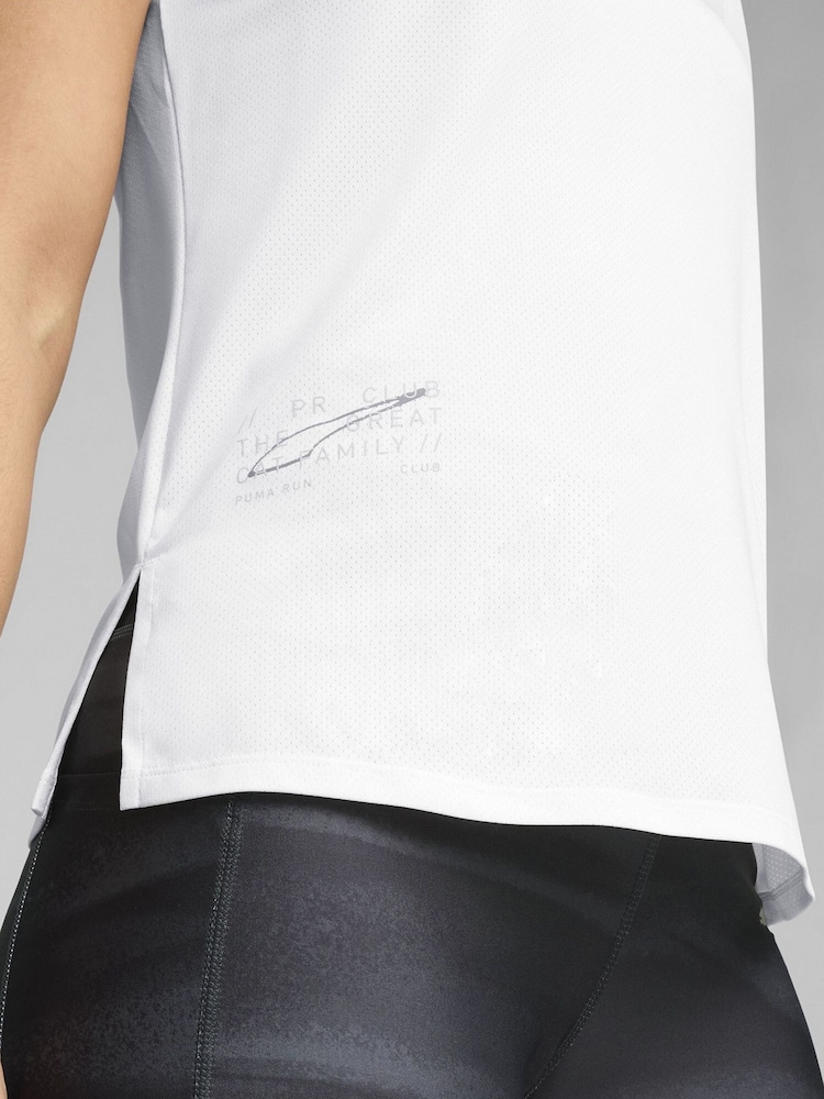 Puma White Womens Run Graphic Mesh T-Shirt - Image 4 of 6