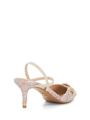 Dune London Pink Diana Flower Boucle Open Court Heels - Image 4 of 6