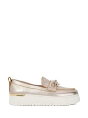 Dune London Gold Glide Sport Sole Loafers - Image 1 of 6