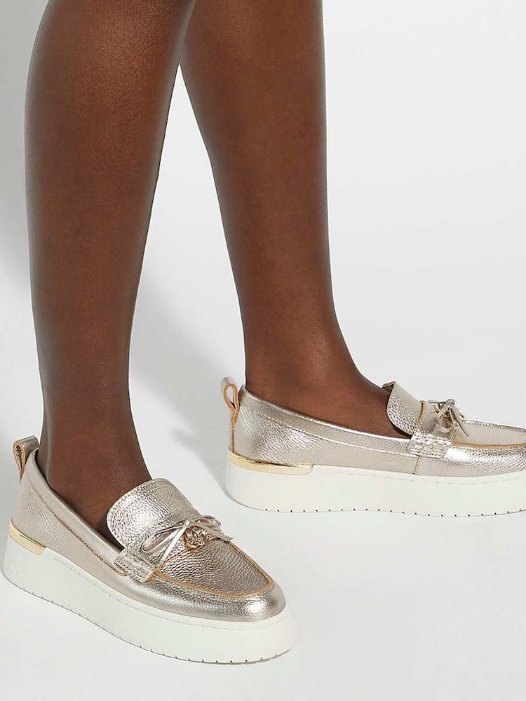 Dune London Gold Glide Sport Sole Loafers - Image 6 of 6