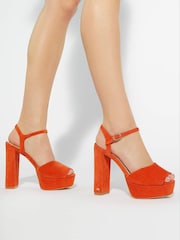 Dune London Orange Mayci Ultra Platform Sandals - Image 1 of 6