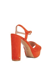 Dune London Orange Mayci Ultra Platform Sandals - Image 4 of 6