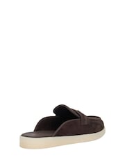 Dune London Brown Gracious Backless Branded Trim Loafers - Image 3 of 6
