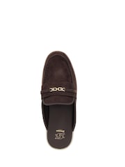 Dune London Brown Gracious Backless Branded Trim Loafers - Image 4 of 6